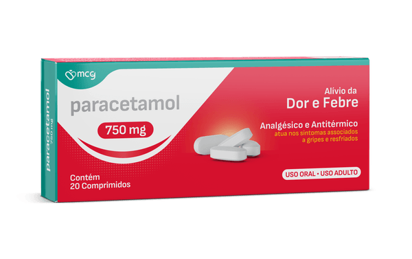 Paracetamol 750mg Mcg Caixa 20 Comprimidos